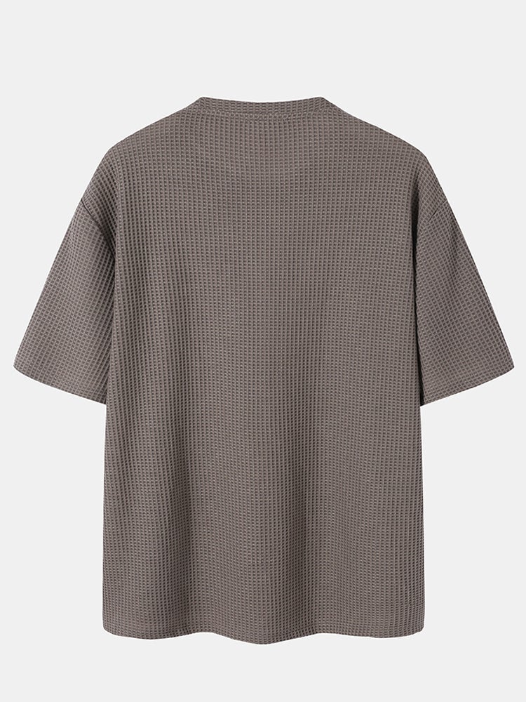Plus Size Mens Casual Pattern Embroidery Short Sleeve Knitted T-Shirt SKUH91725